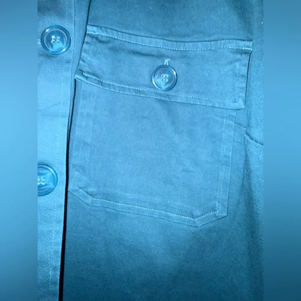 torrid Teal Utility Button-Front Jacket - Picture 6 of 13